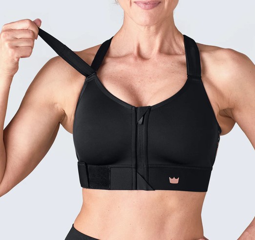 Shefit Sports-BH Sort Guld Medium Støtte Justerbar M