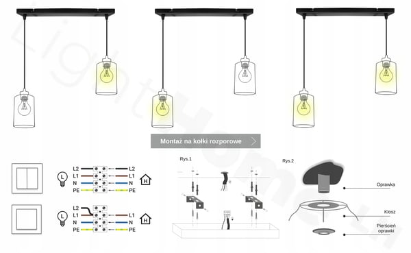 MODERN LED-TAKLAMPA I TRÄ