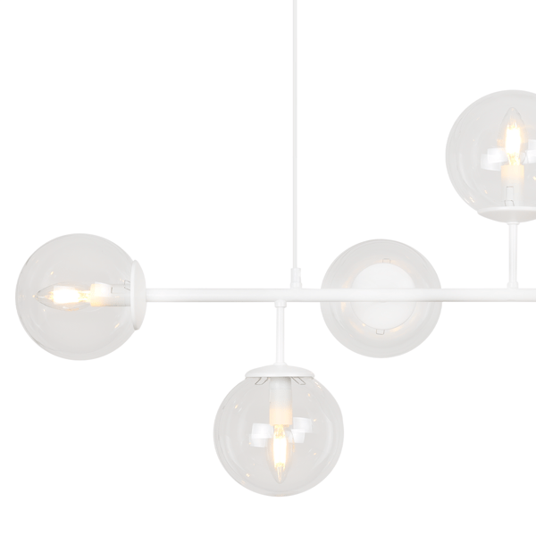 SIENA HVID LOFTLAMPE 6 FLADE LAMPESKÆRME E14 LANGE ARME