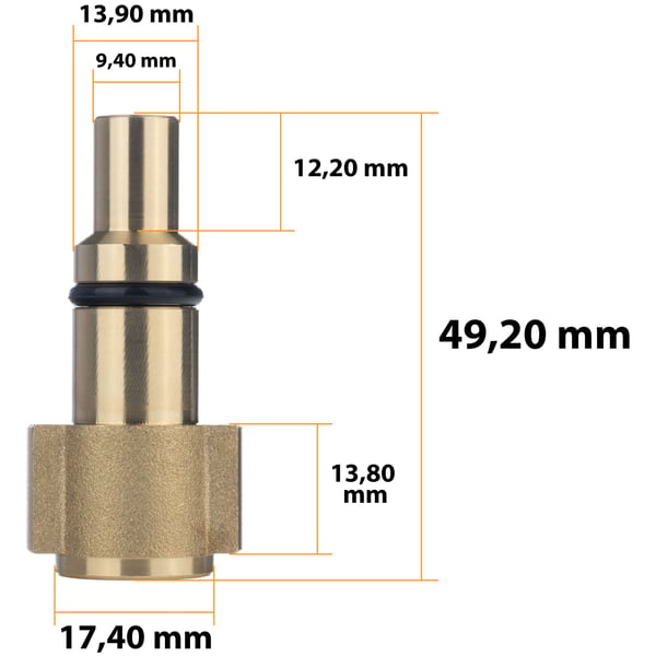 FoamLance Bayonet 1L skumningsanordning för Parkside tvättmaskiner 180 bar mässingskropp