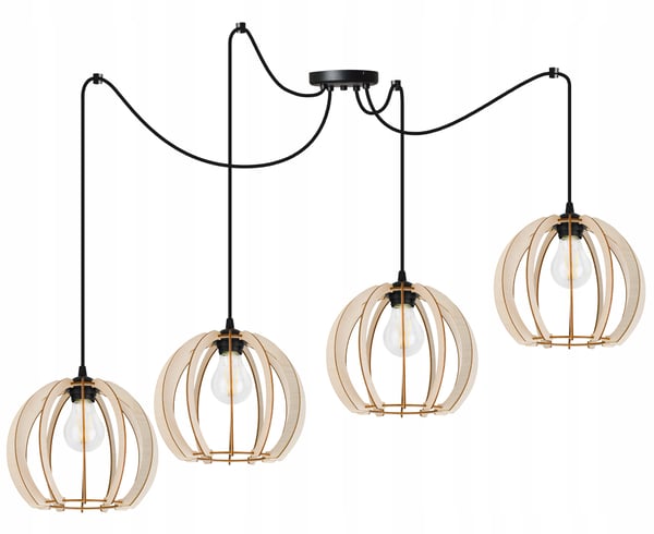 MODERN LED-TAKLAMPA I TRÄ