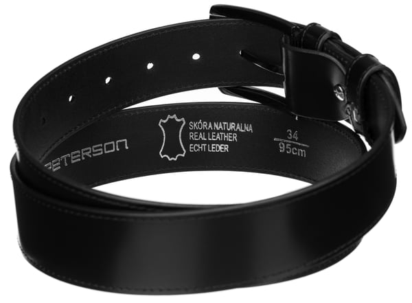 Herre læderbælte PTN PM-24-95-SPL-6929 Sort