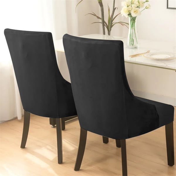 Toscana-samettinen tuolinpäällinen, paksu musta sametti