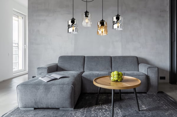MODERNE HÆNGELAMPE MED EDDERKOK, GLASLYKRONE