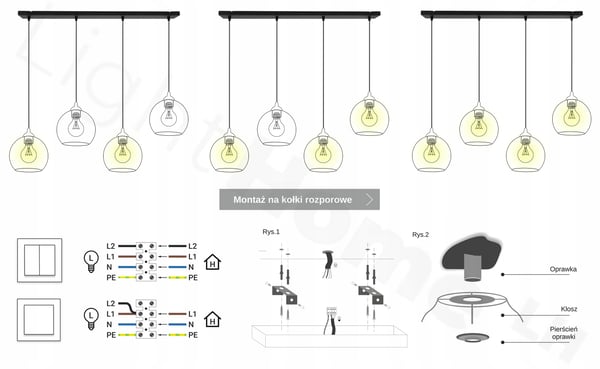 ELEGANT HÆNGELAMPE, GLASLAMPE, KROM LED