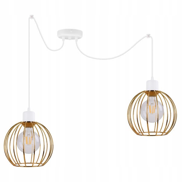 Lofthængende lampe med lysekrone i gylden edderkop-stil