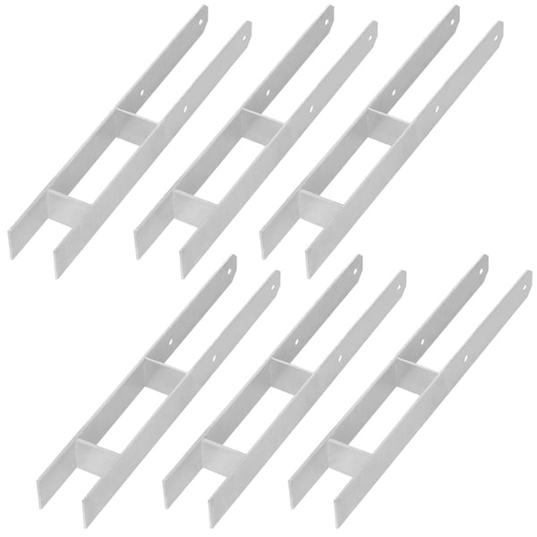 KOTARBAU® H-søjlefod til vægmontering, konsol, galvaniseret stålankare, 70 mm, 6 stk