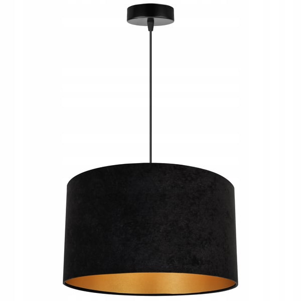 HÆNGENDE LAMPE LOFTSKRONE GYLDEN FLØJLSSKÆRM