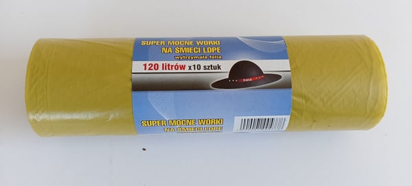 ROSKAPUSSEJA 120L 70*110 KELTAISIA 10 KPL - AN 120L/10ZO