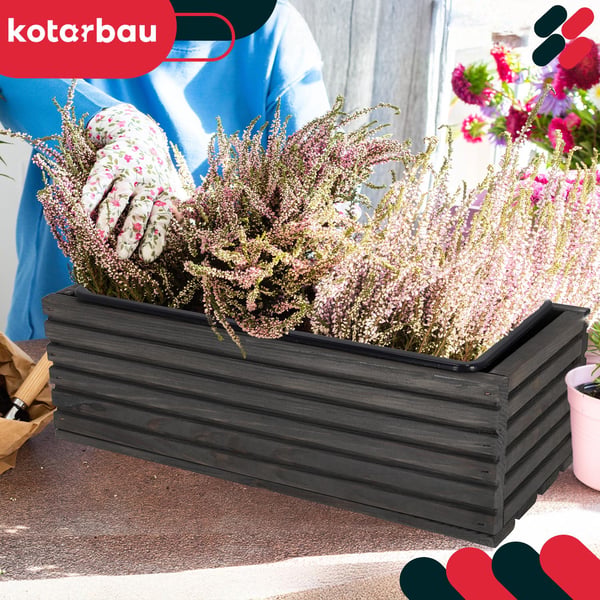 Kotarbau trälåda för terrass med insats antracitgrå 44 x 20 cm
