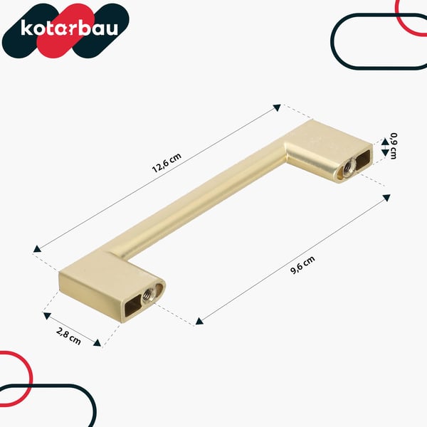 Kotarbau® Keittiön kalusteiden vedin Klassinen Moderni Pitkulainen Pitkä Matta Kulta 126 MM Jako 96 MM 6 kpl:n sarja