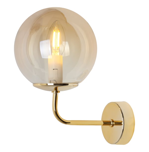SIENA GYLDEN VÆGLAMPE 1 FLAD HONNINGLAMPE E14