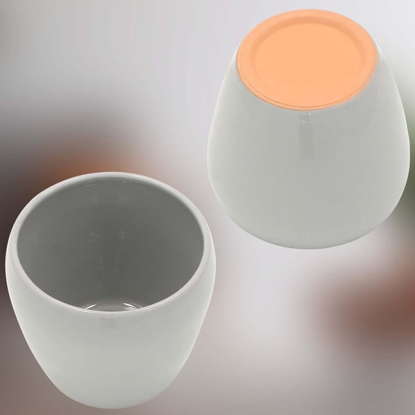 KOTARBAU® Urtepotte 12 cm Grå Glaseret Keramik Urtepotte Blomster- og Urtepotte Dekorativ Låg Balkon Urtepotte