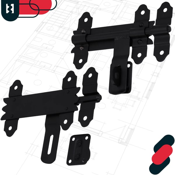 KOTARBAU garagegrindslås bultstängning grinddörrlås svart stål 150 mm