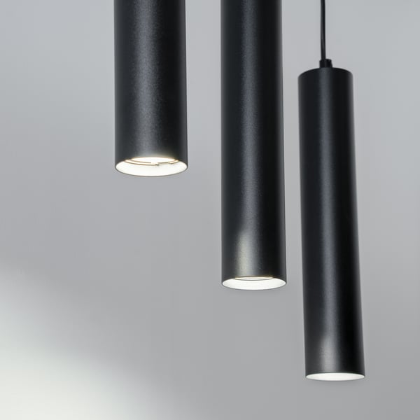 Loftslampe 29cm spotlight 3x GU10 LED SOPLO sort LUMILED
