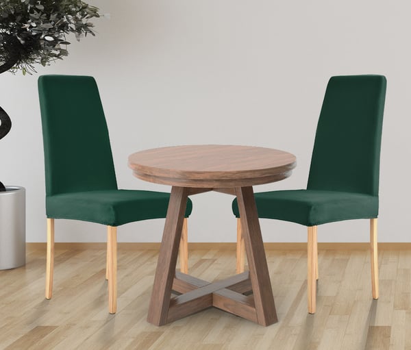 Tuolinpäällinen, kapea selkänoja, paksu samettiplyysi, pullonvihreä