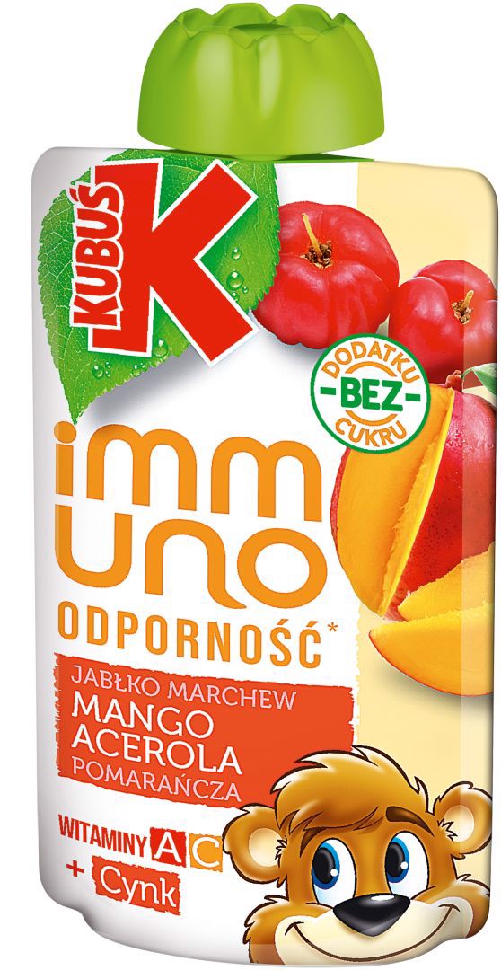 Kubuś Immuno Resistance Omena mango porkkana appelsiini acerola mousse 100 g