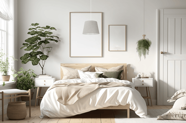 Hængelampe, linnedkegle, hvid, 1 flad, lys beige lampeskærm, L02 38cm