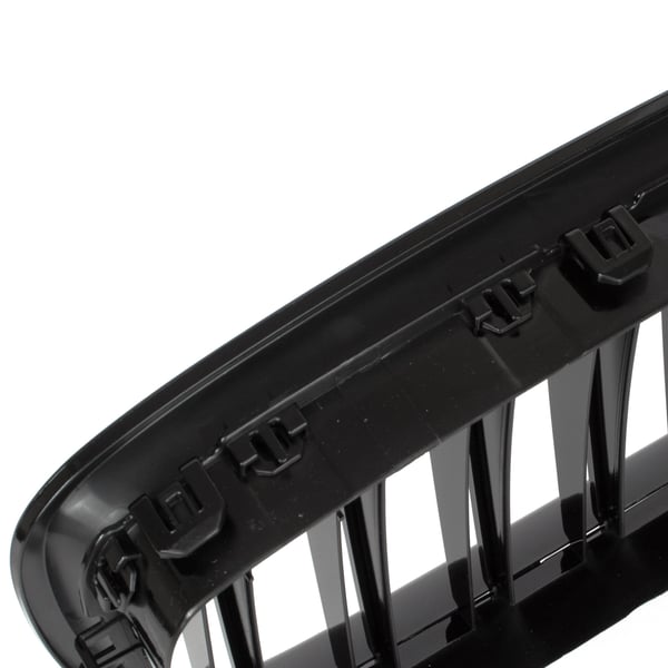 BMW 5 F07 GT 09-17 gitter mellem forlygterne (nyrerne) venstre + højre sæt SORT GLOSSY DOBBELT BAR