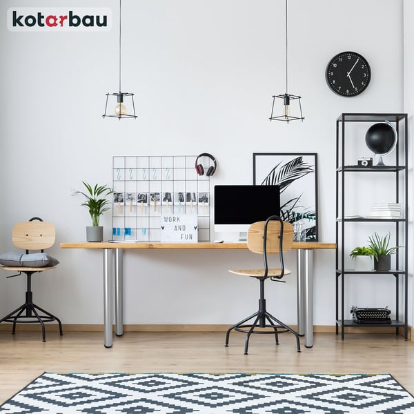 KOTARBAU justerbar bordsbens set 71-74,5 cm stål silver aluminium 4 st