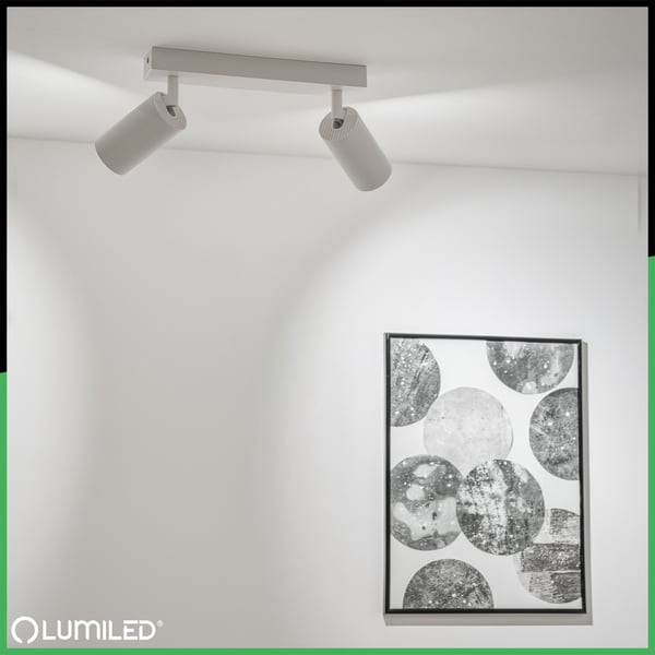 Taklampa spotreflektor TUBA halogenarmatur 2x GU10 TABULA LUMILED