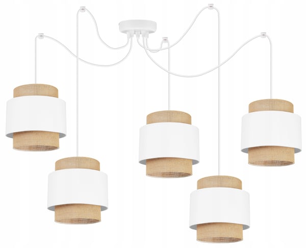 Hængende lampe, loftslysekrone, lampeskærm, boho juta
