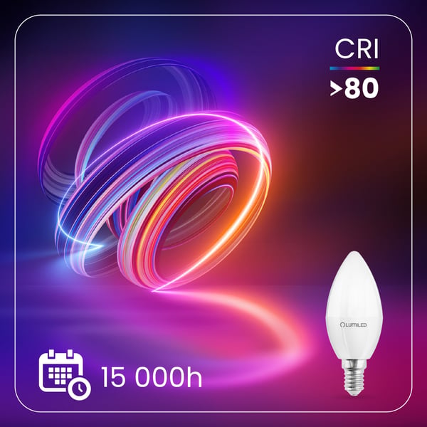 6x LED-pære E14 kerteformet B35 10W = 75W 1100lm 3000K varm 180° LUMILED