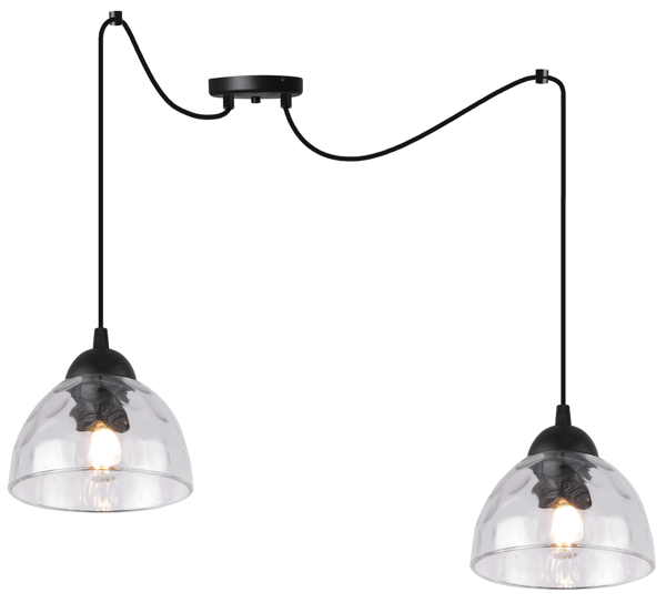 VENICE SPIDER HÄNGLAMPA 2 PLATA, KLAR LAMPSKÄRMAR E27