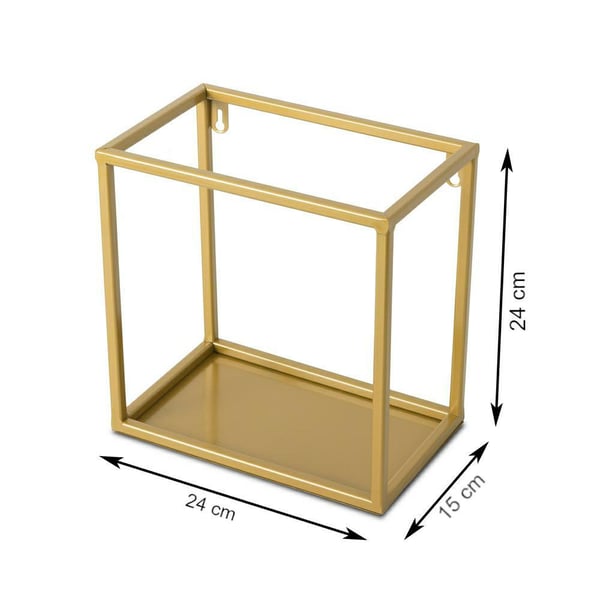 Hängande vägghylla guldmetall 24 cm