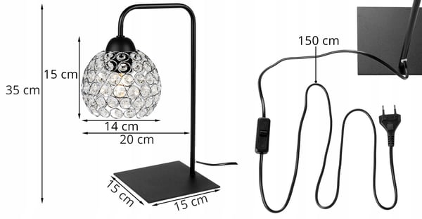 LED-kristallipalloyöpöytävalaisin