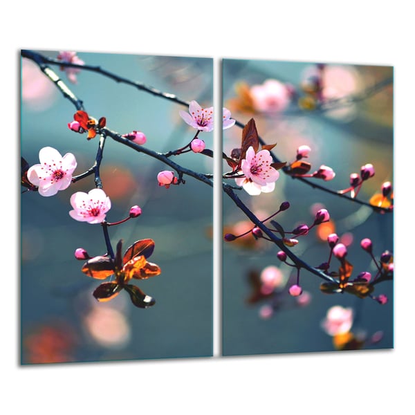 TMK ArtDeko Glas skærebræt 2x 30x52 blomster