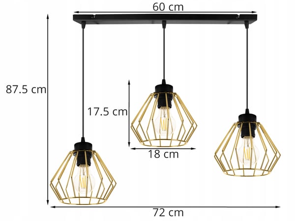 Lofthængende lampe med guld lysekrone i loftet Druciak