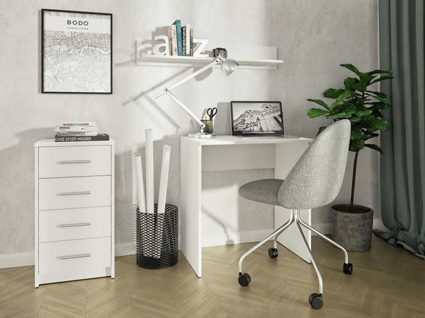 Byrå Bodo 4S vit 40 cm lådhylla
