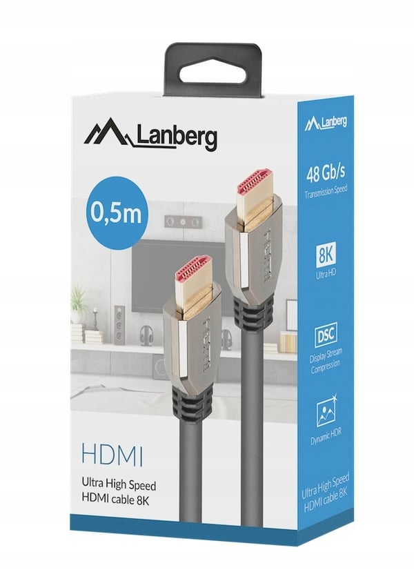 Lanberg M/M v2.1 HDMI-kabel 0,5m 8K 60Hz sort