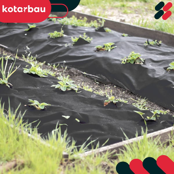 KOTARBAU® ogrässkyddande trädgårdstextil svart 70 g/m² 3,2 x 5 m