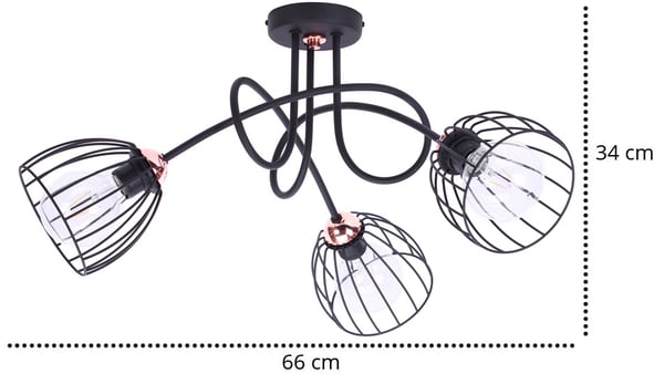 Lofthængelampe i metal med E27 LED