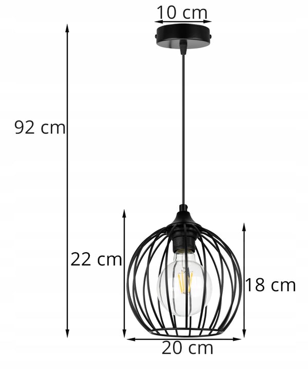 MODERNE LOFTHÆNGELAMPE MED TRÅD
