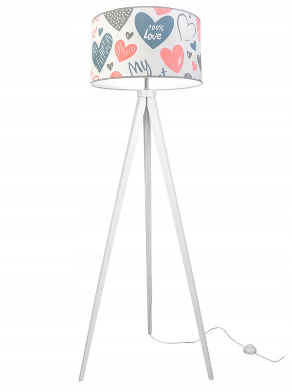 LOFT BØRNESTATIV LAMPE, LAMPESKÆRM, MØNSTER, LED