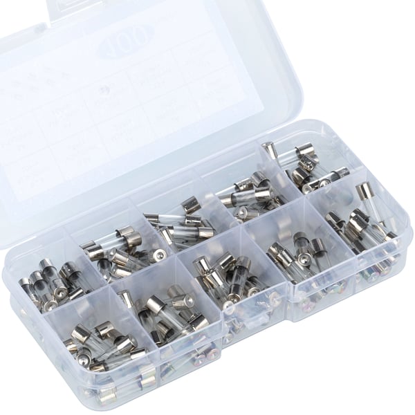 WTA glassäkringssats snabb 5x20mm 100 delar 0,2A-20A