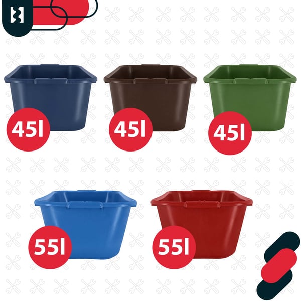 Kotarbau® Suorakulmainen puutarhakontti Laastikontti 45 L Tummansininen 2 kpl:n setti