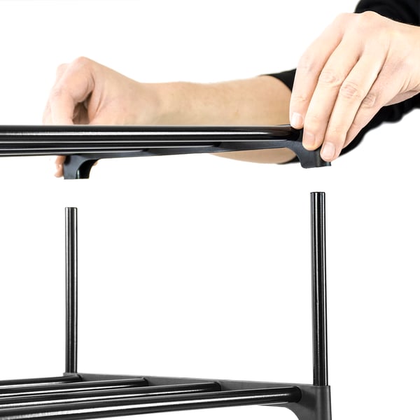 Modulær garderobe, foldbar, metalramme, hylde, tøjstativ, sko