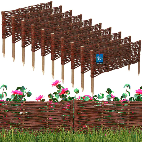 KOTARBAU® Havestakit Palisadekant Rotting Drevet 60 x 20 cm Sæt à 10 stk