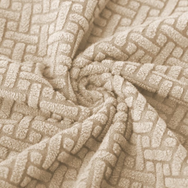 Beige elastiskt jacquard stolskydd