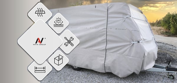 Asuntovaunun suojapeite 530-560 eurooppalainen 4-kerroksinen pressu, camping-käyttöön