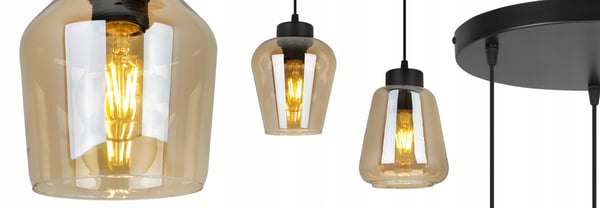 MODERNE ELEGANT HÆNGELAMPE MED GLASSKÆRM