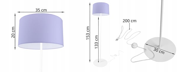 Gulvlampe med farverig moderne LED-skærm