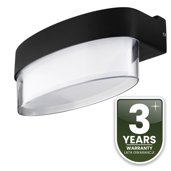 LED facadelampe udendørs væglampe til have varm 4000K 5W IP54 SEVIA sort LUMILED