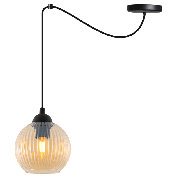 RIFFLE SPIDER HÆNGELAMPE SORT 1 FLAD HONNINGKUGLE LAMPE E27