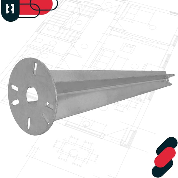 Kotarbau® Puutarhavalaisimen Jalusta, Maahan Rei'itetty, Pyöreä Ankkurikiinnike, 115 mm, 4 kpl:n Setti