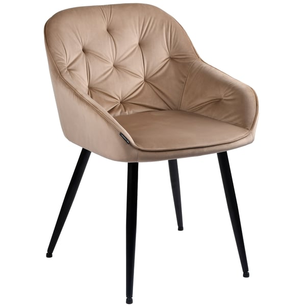 LOREN sammetsklädd fåtölj i beige